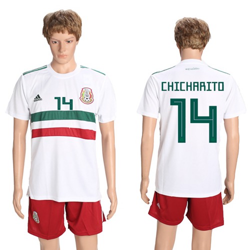 Mexico #14 Chicharito Away Soccer Country Jersey - Click Image to Close